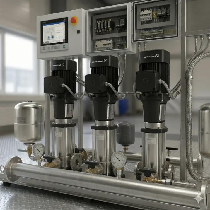 Grundfos pressure booster Adani School