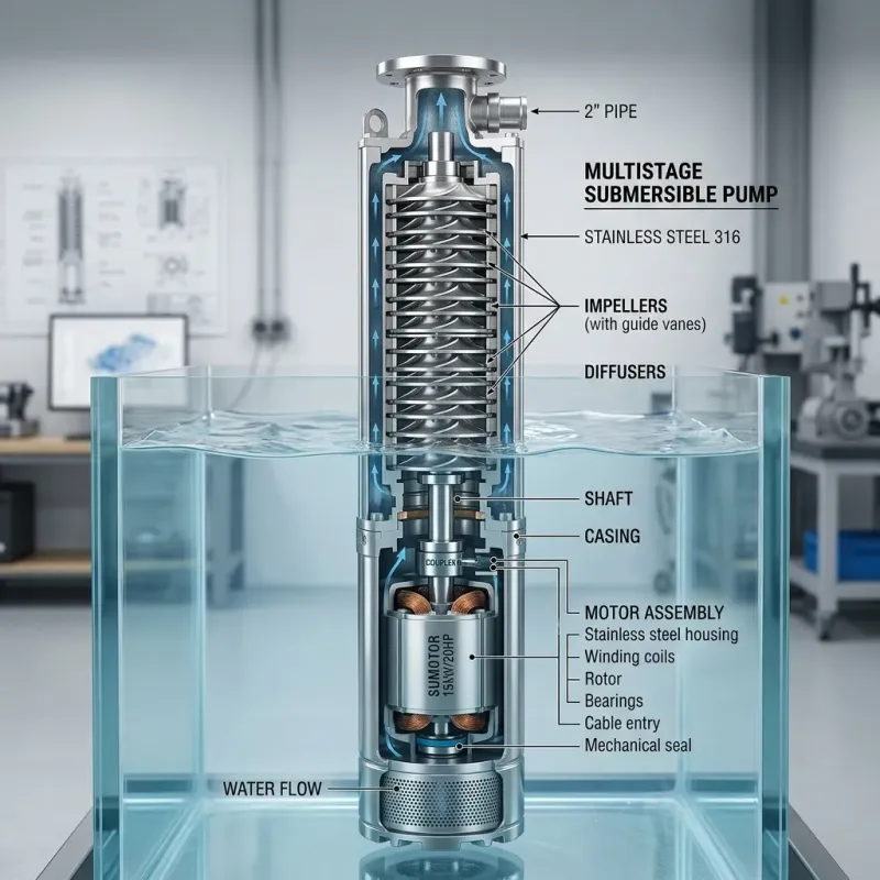 How a Borewell Pump Set Actually Works: Motor, Stages & the Physics of Lifting Water